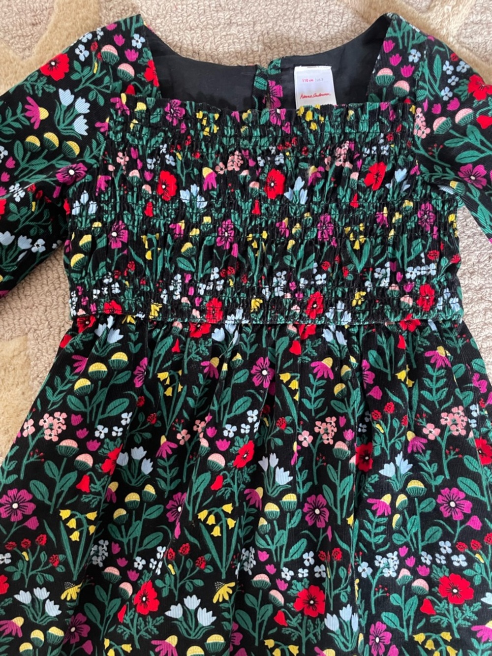 Hanna Andersson Long-Sleeve Floral Smocked Dress US 5 (110 cm)